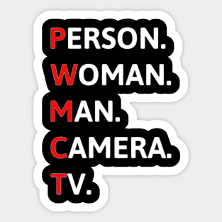 person women man camera tv funny Sticker